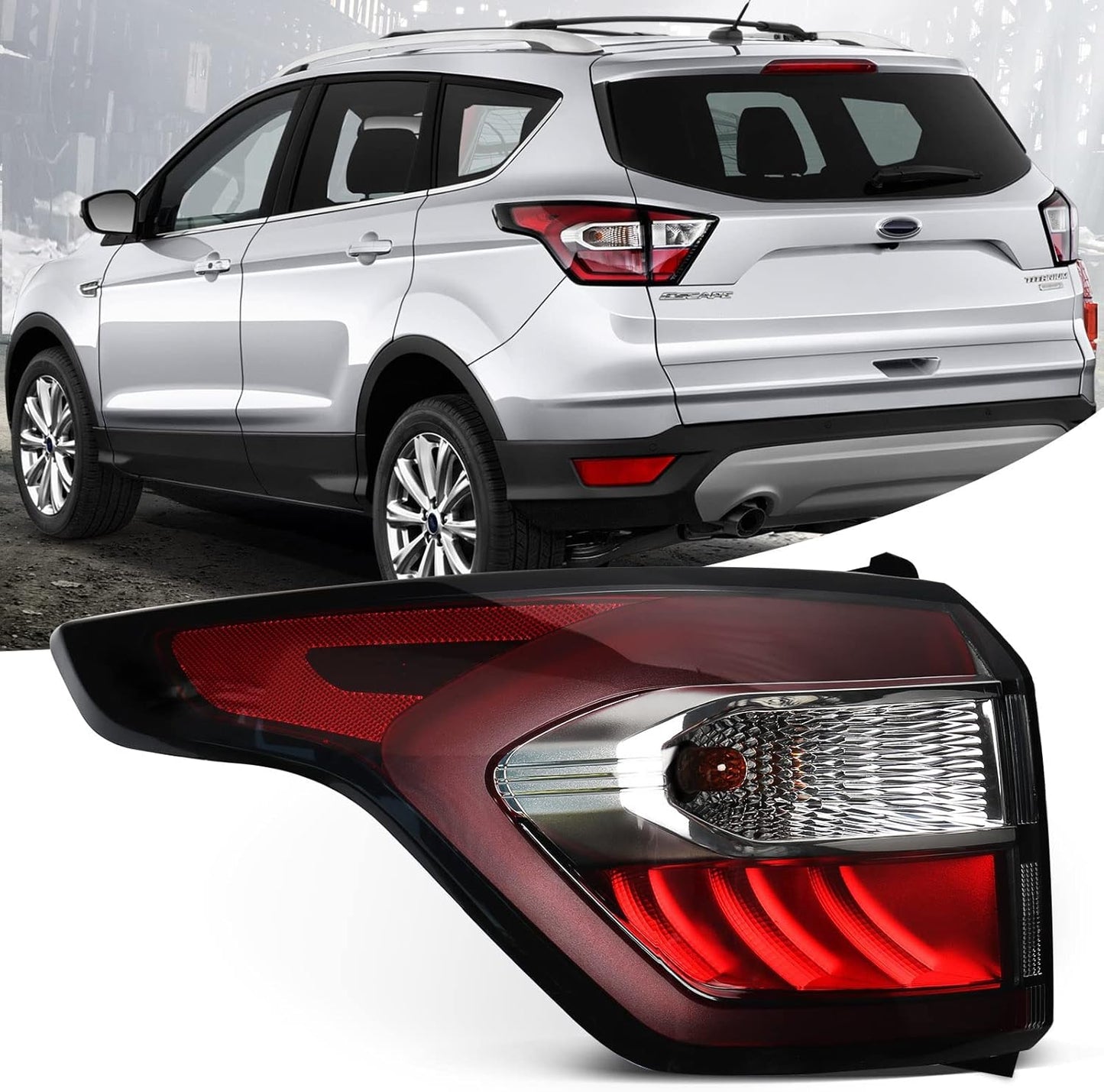 FIONE Tail Light Assembly for Ford Escape 2017 2018 2019 Models