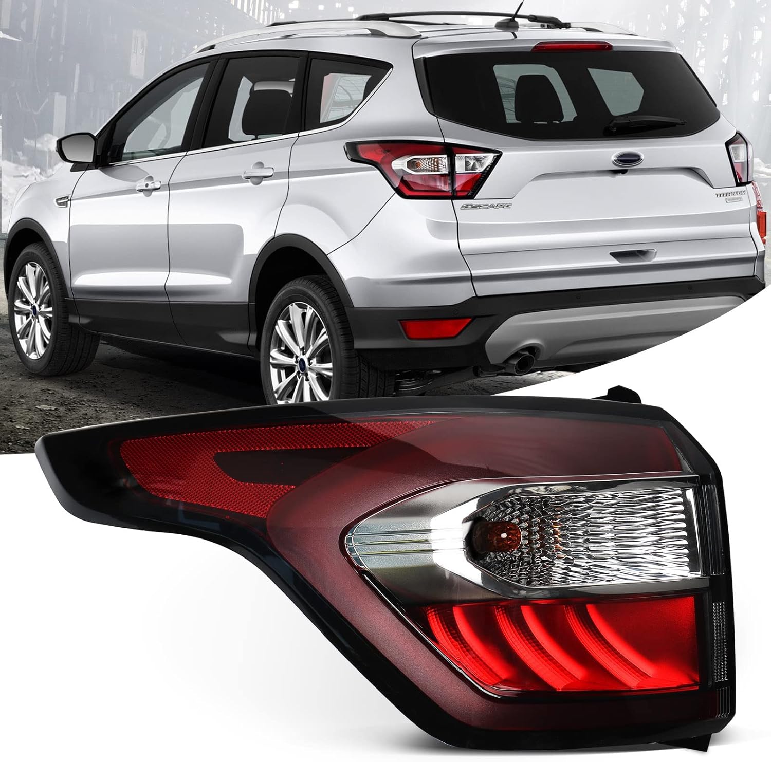 FIONE Tail Light Assembly for Ford Escape 2017 2018 2019 Models