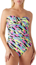 Women's Tummy Control Bandeau One Piece Swimsuit - Strapless Support