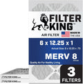 Filter King 6x12.25x1 Air Filter 3-Pack - MERV 8 Replacement