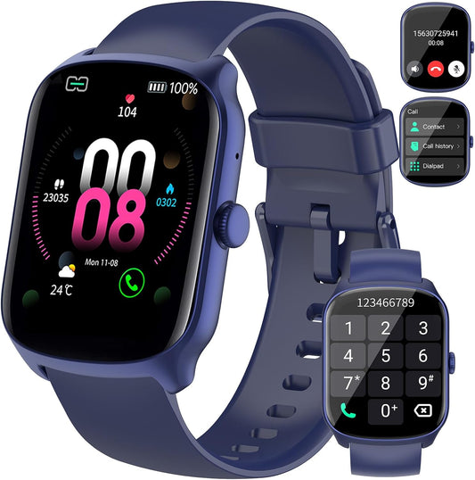 Qecnato Smartwatch: Dial/Answer Calls, HD Screen, Fitness Tracker, IP68 Waterproof