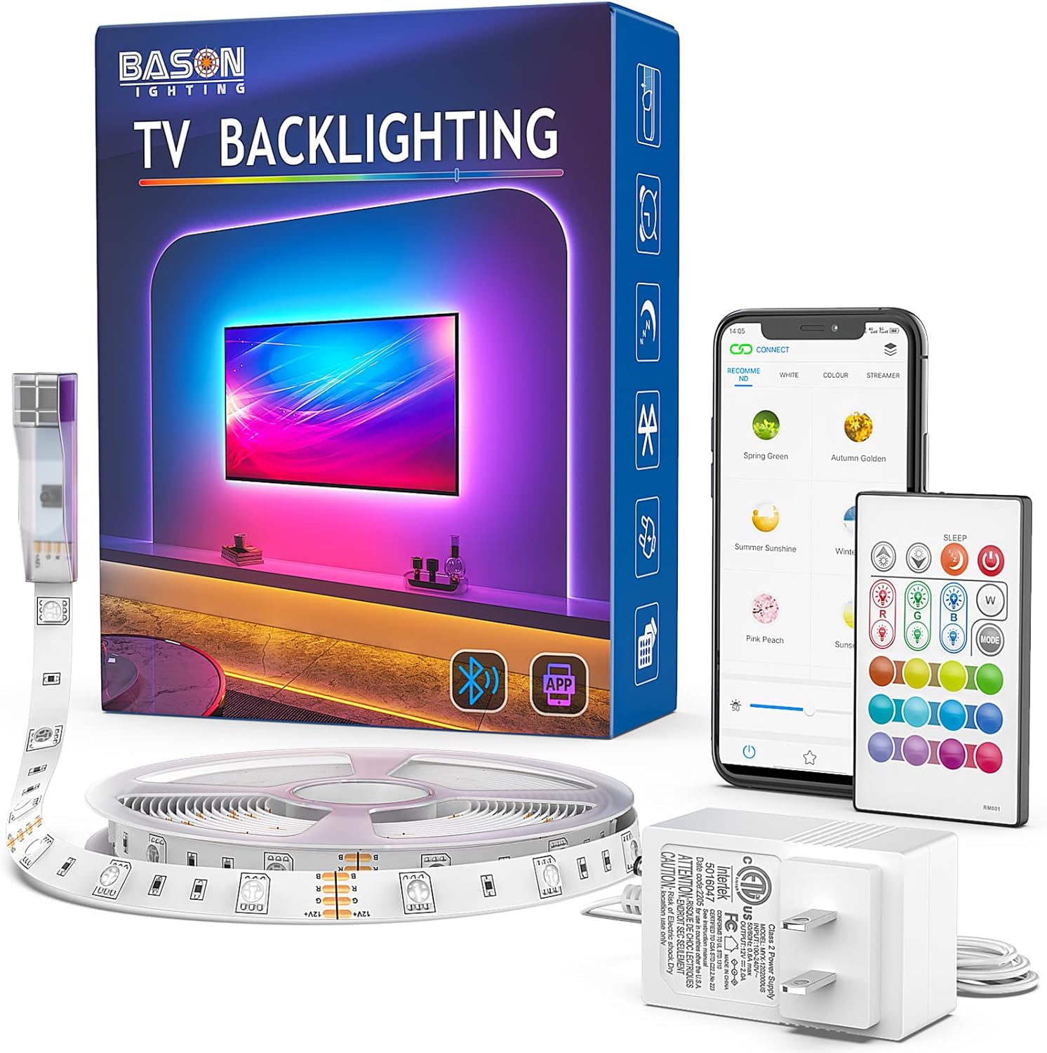 BASON LIGHTING TV LED Backlight with Bluetooth Control for 85-90in