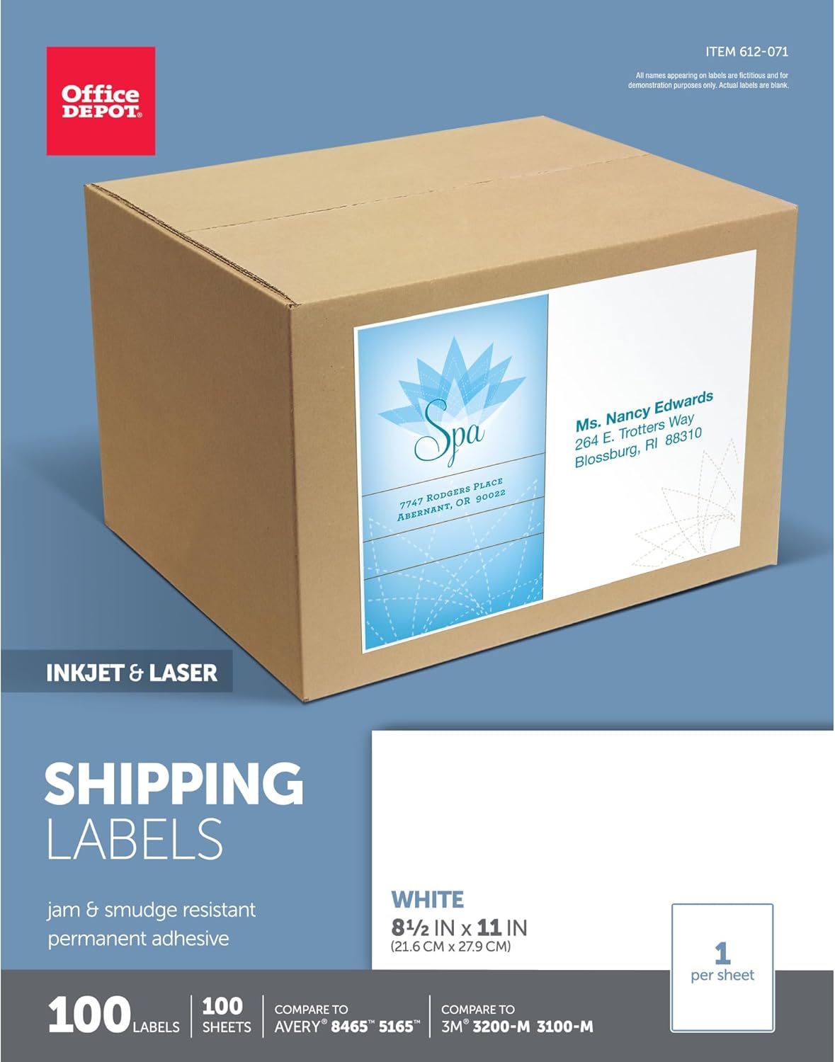 High-Quality Office Depot Full-Sheet Labels - Box of 100