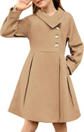 GRACE KARIN Girls Wool Lapel Dress Coat - Warm, Elegant Outerwear