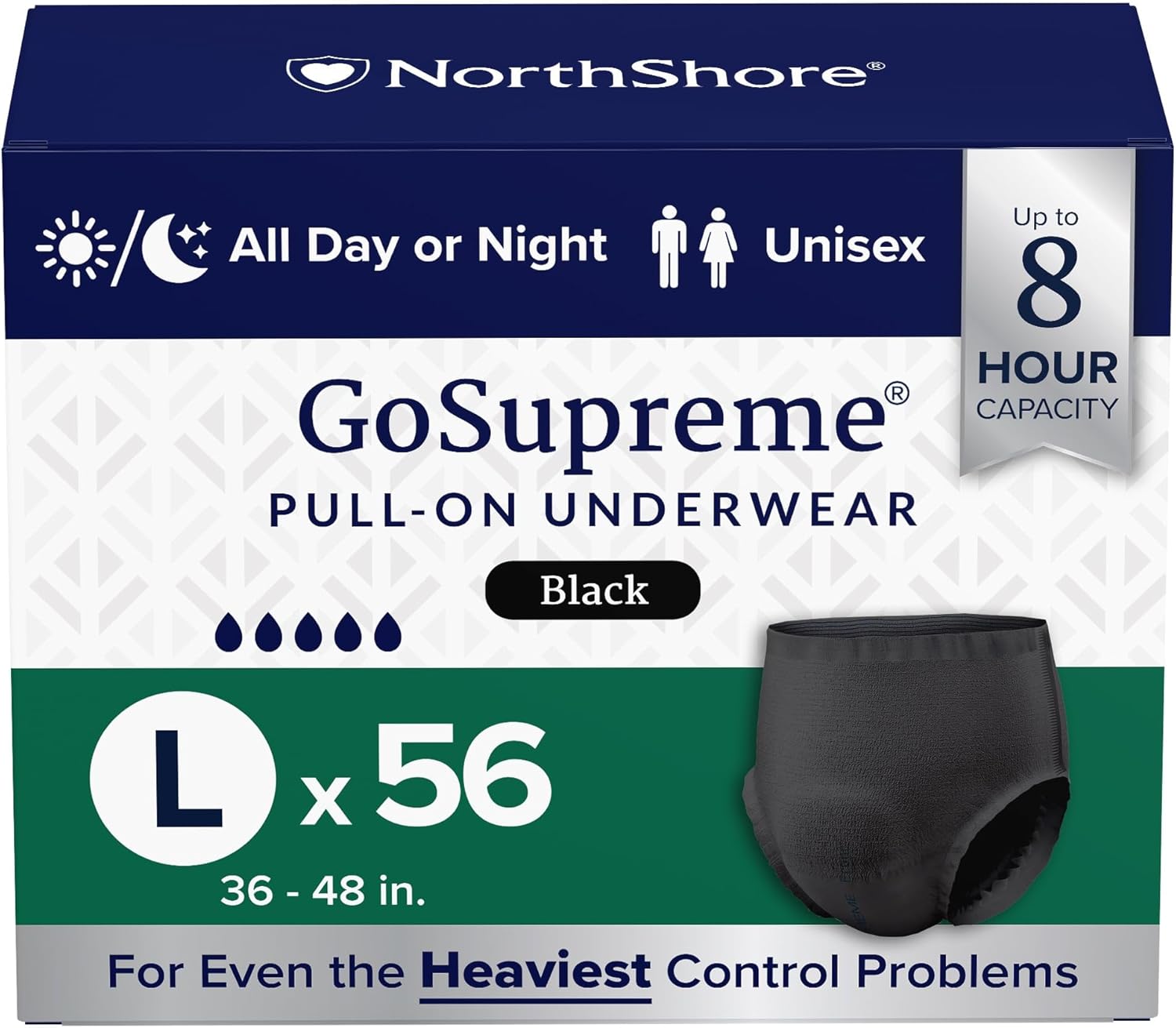 NorthShore GoSupreme Overnight Incontinence Underwear for Comfort