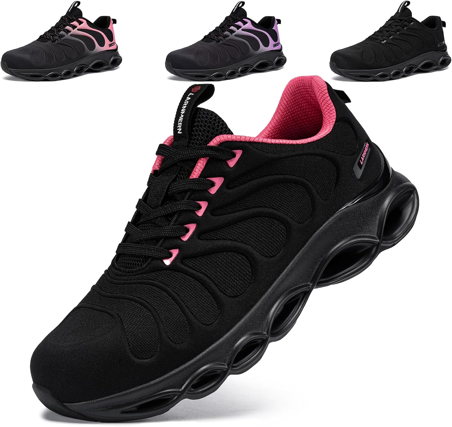 LARNMERN Steel Toe Shoes for Women - Lightweight Safety Sneakers