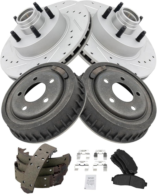 TRQ Front & Rear Brake Pad & Rotor Kit for Ford Ranger & Mazda