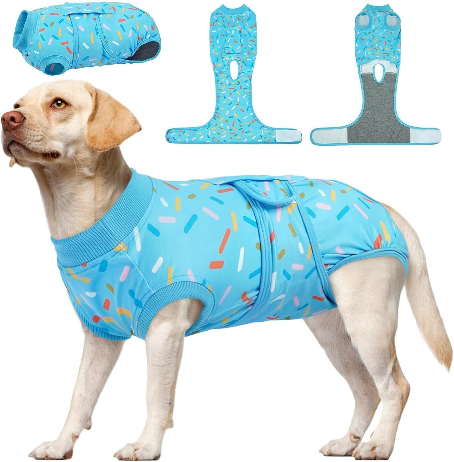 Kuoser Dog Surgery Suit for Comfy Recovery in BlueRibbon XXL