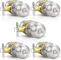 5 Pack Door Knobs Brushed Nickel Privacy Keyless Interior Locks