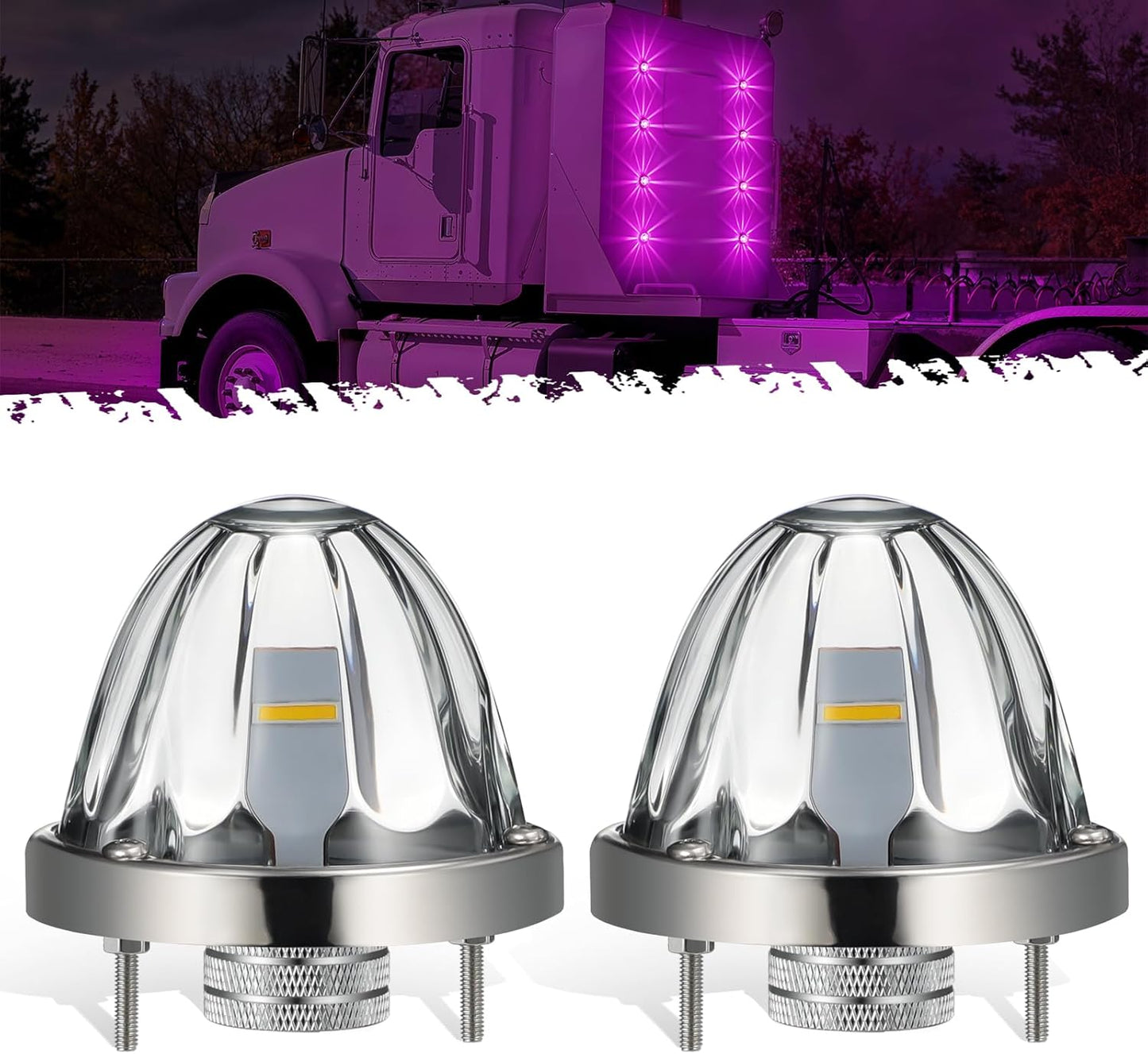 Partsam 2Pcs Glass Watermelon Lights for Trucks - Super Bright