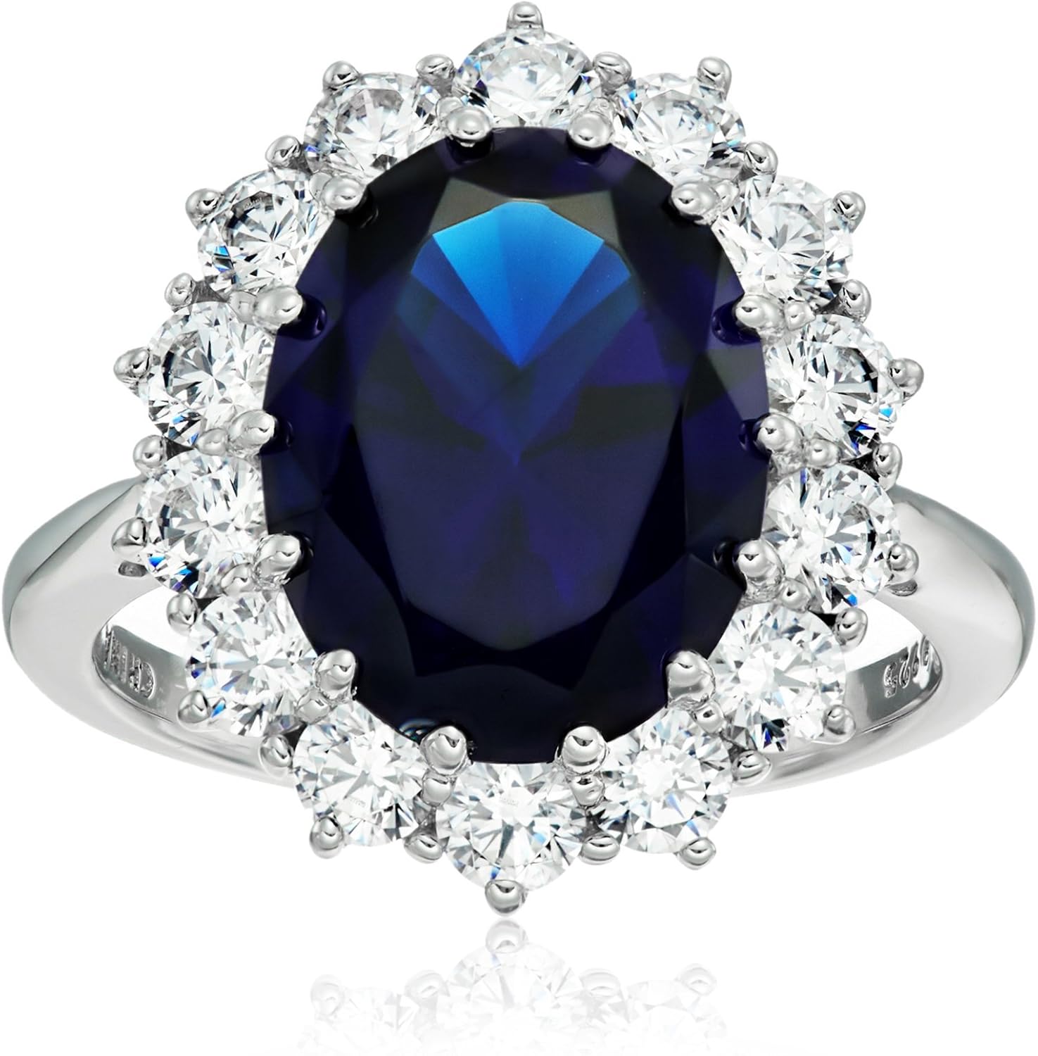 Celebrity-Inspired Platinum-Plated Sterling Silver Kate Ring