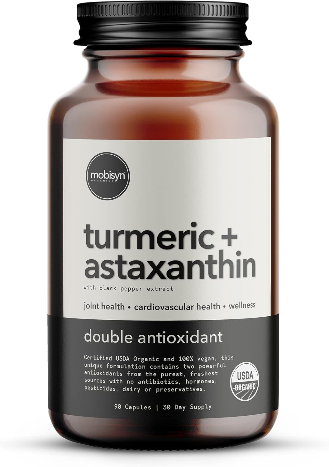 Organic Astaxanthin 12mg and Turmeric 1500mg Supplement