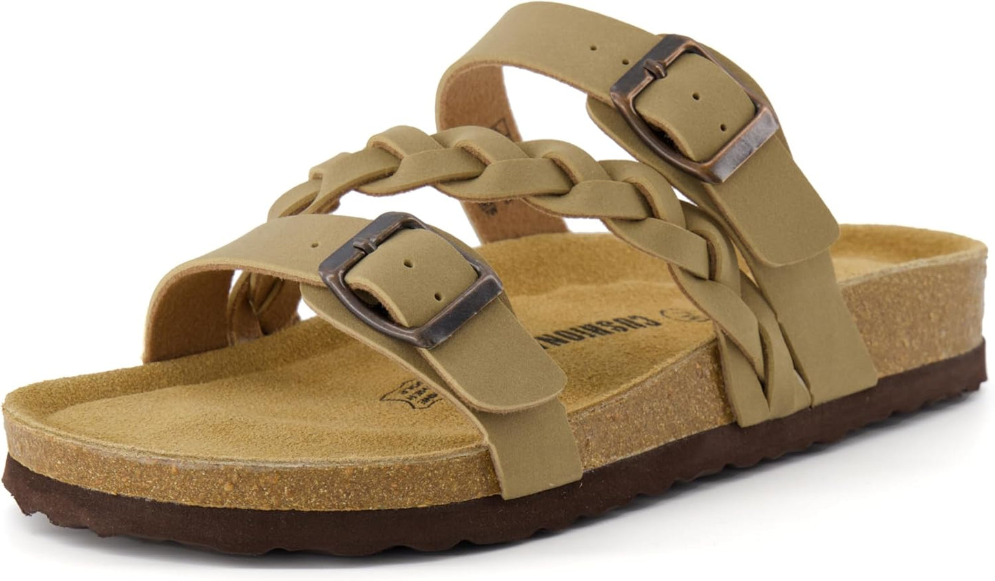 CUSHIONAIRE Women's Lizzy Cork Footbed Sandal for Comfort