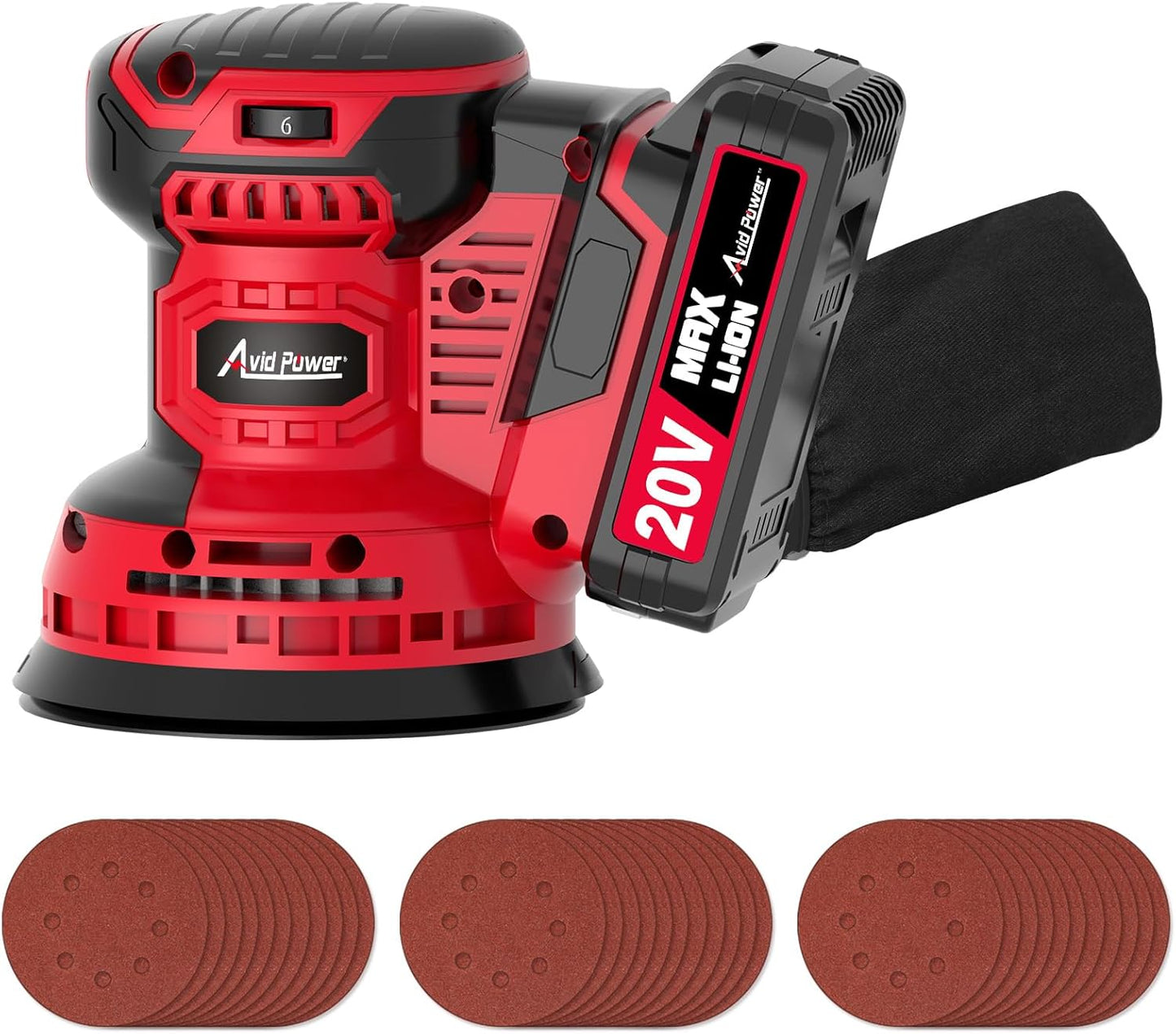 20V Cordless Orbital Sander with 6 Variable Speeds for Woodwork