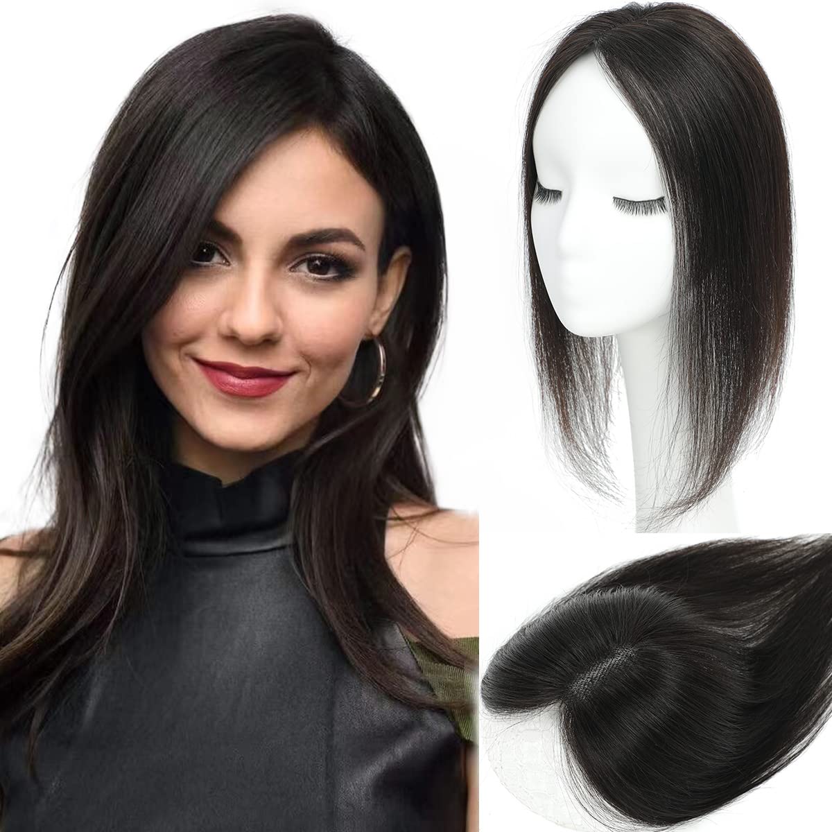Real Human Hair Toppers for Women - Premium 14 inch Remy Hair
