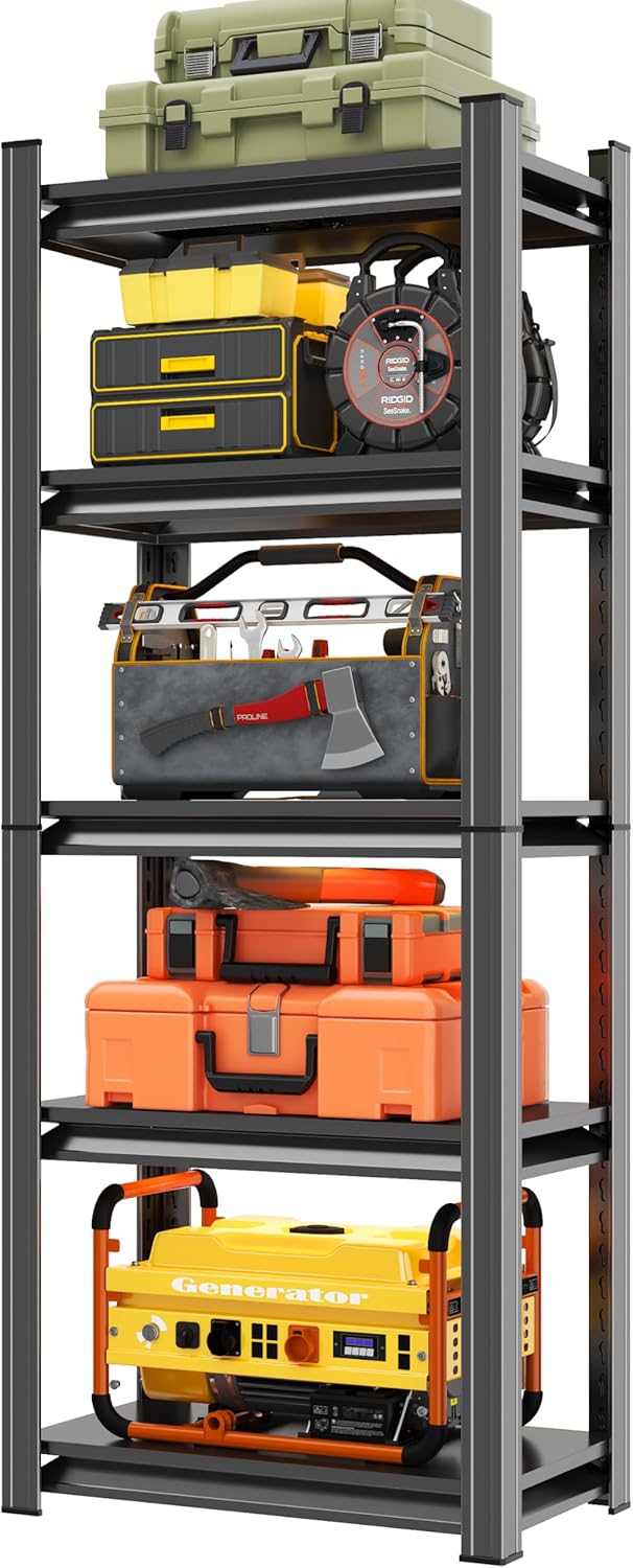 Heavy Duty 5-Tier Adjustable Metal Garage Shelving Unit