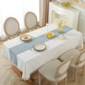 Alsoo Cotton Linen Rectangle Tablecloth 55x120 in - Rustic Waterproof