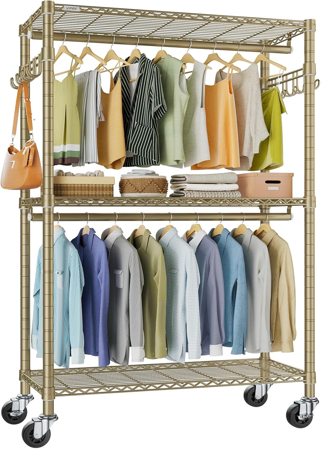 VIPEK R2 Plus Rolling Clothes Rack: Heavy Duty Adjustable Storage