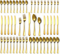 Gold Flatware Set 50 Pcs for 10 - Durable Titanium Plated Cutlery