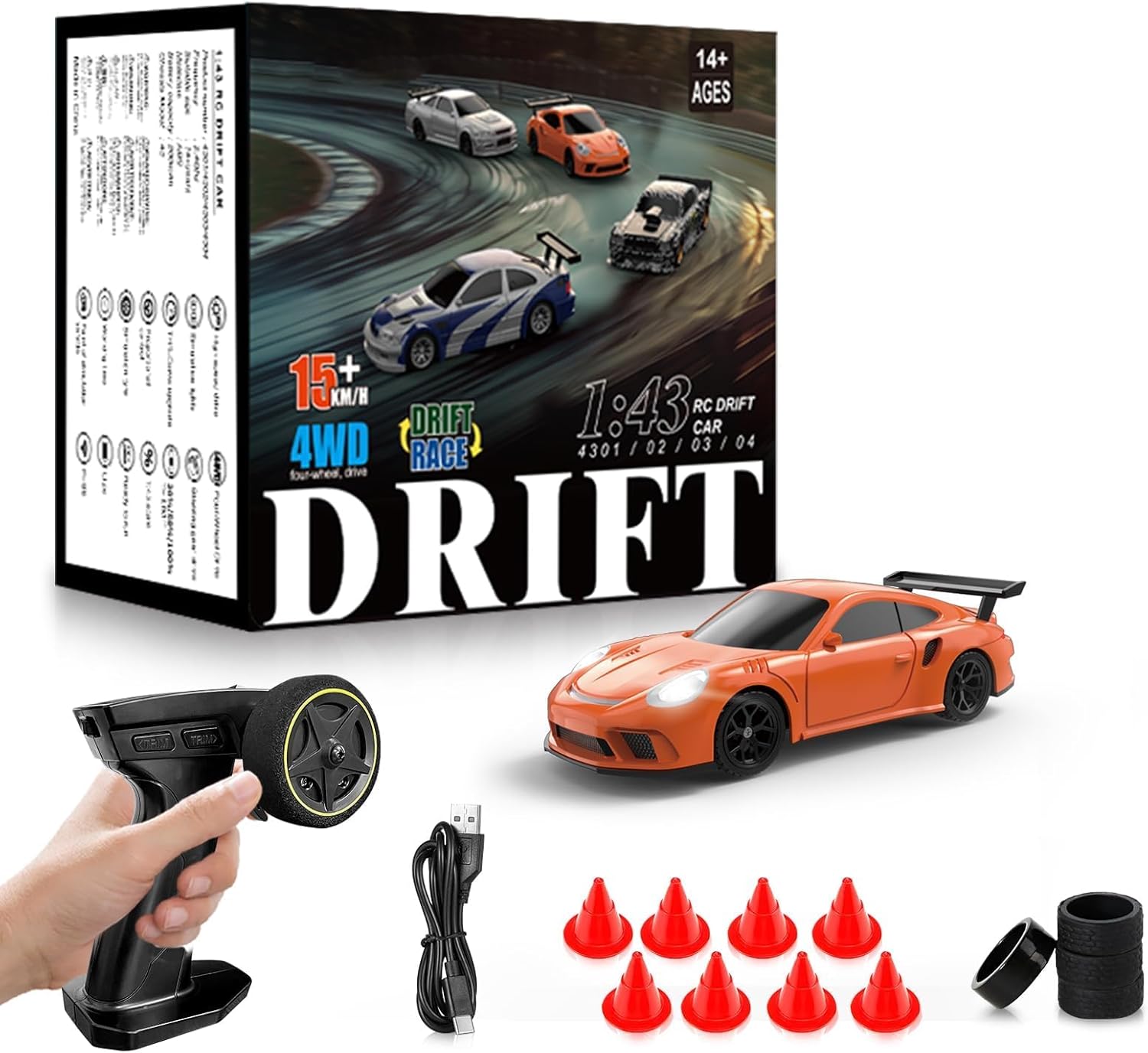 1/43 Mini RC Drift Car with Gyroscope for High Speed Racing