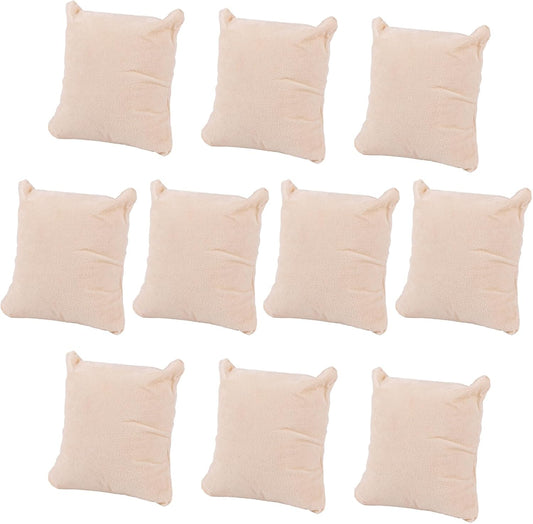 10 Pack Beige Velvet Watch Pillows - Showcase Jewelry in Style!