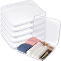 Clear Hard Zipper Case 6-Pack - Durable Transparent Organizers