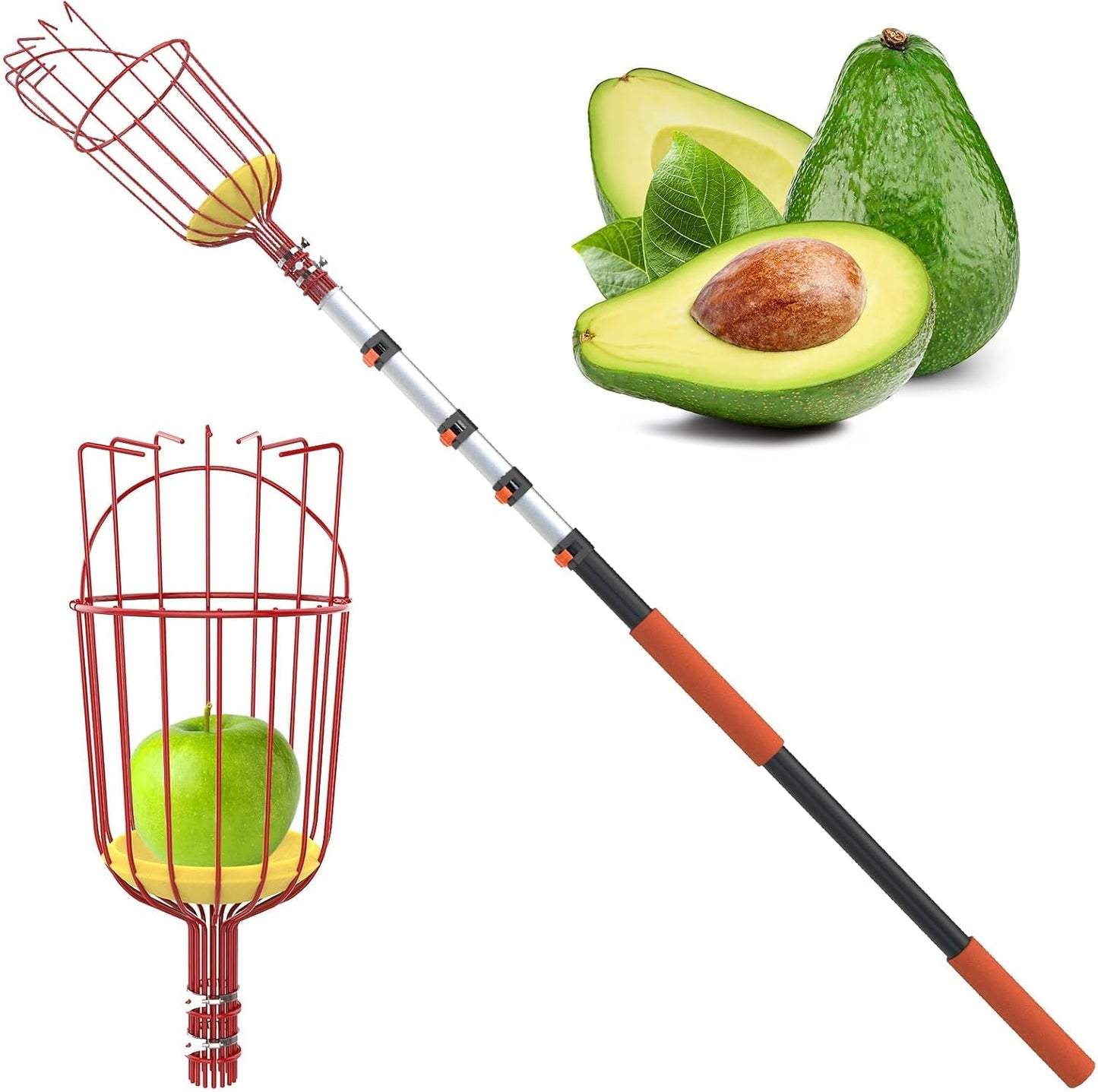 26ft High Reach Fruit Picker with Basket for Easy Picking