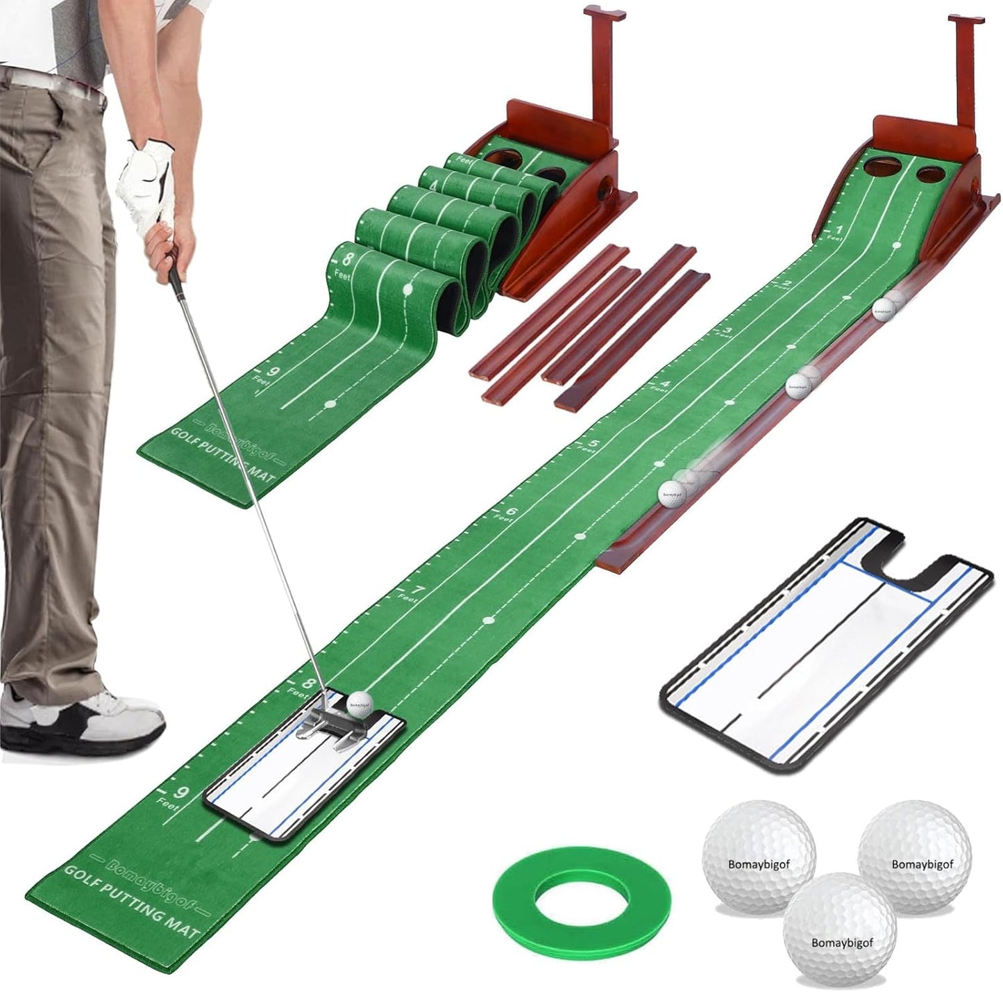 Portable 9.8ft Putting Mat Set
