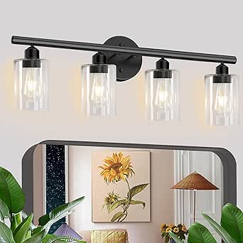 Mshamy Black Bathroom Light Fixtures for Modern Home Lighting