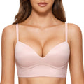 DOBREVA Women's Push Up Wireless Padded T Shirt Bra - Plunge Comfort