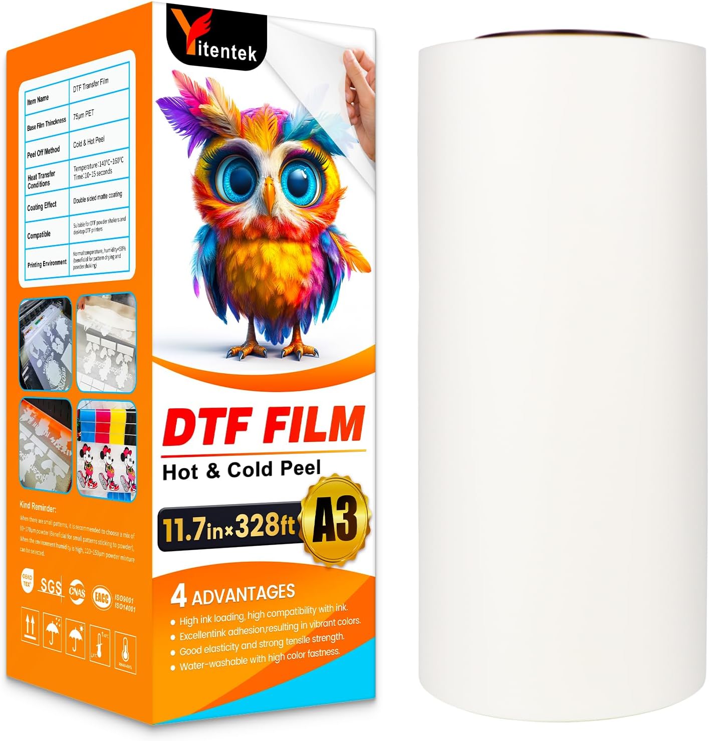 Yitentek DTF Transfer Film Roll for High-Quality Printing
