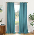 100% Blackout Curtains 96 in Long Teal Panels - Room Darkening