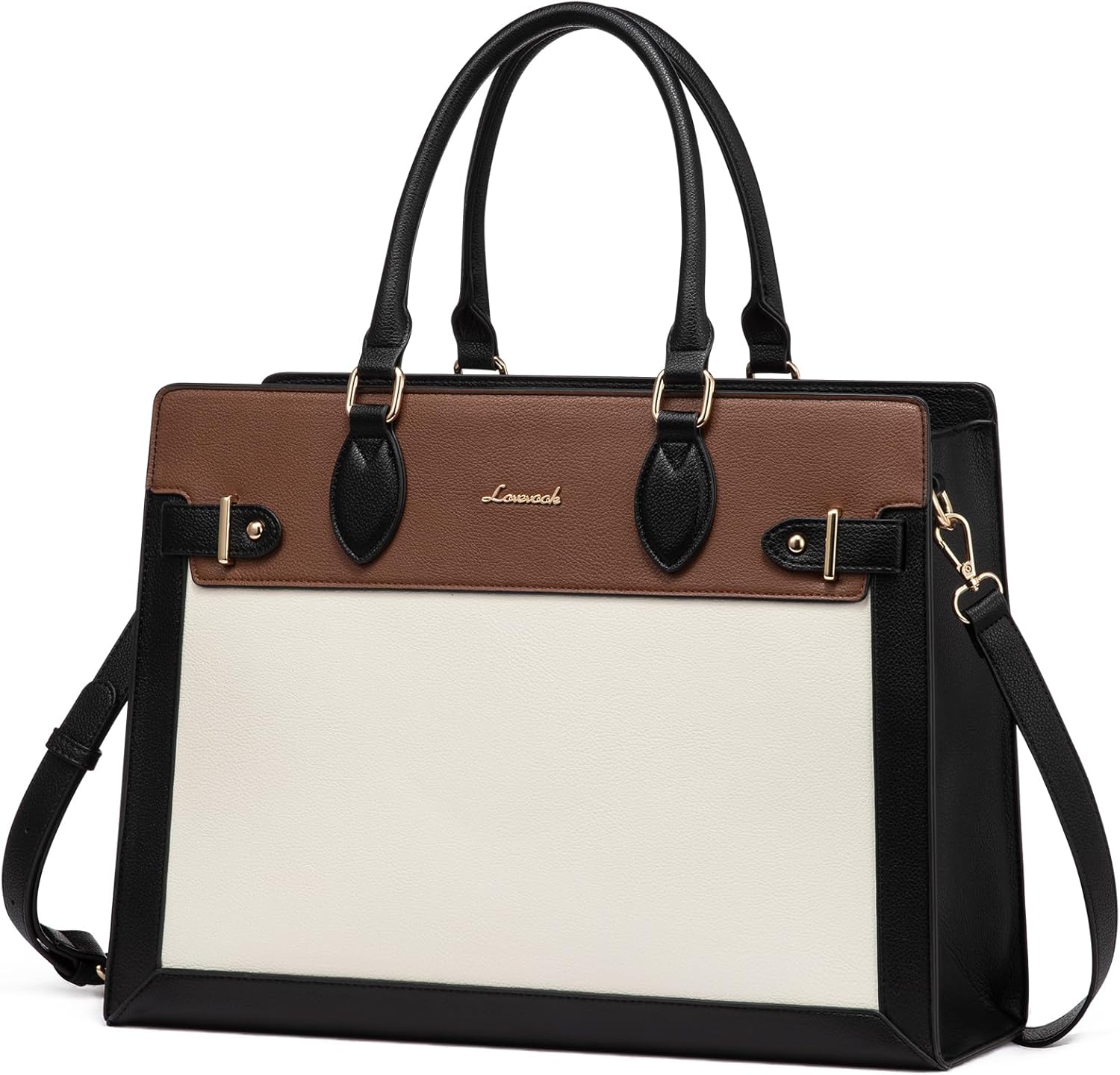 Stylish Laptop Bag for Women - Waterproof PU Leather Tote