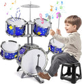 Kids Jazz Drum Set Upgraded Beginner Kit - Stool Included