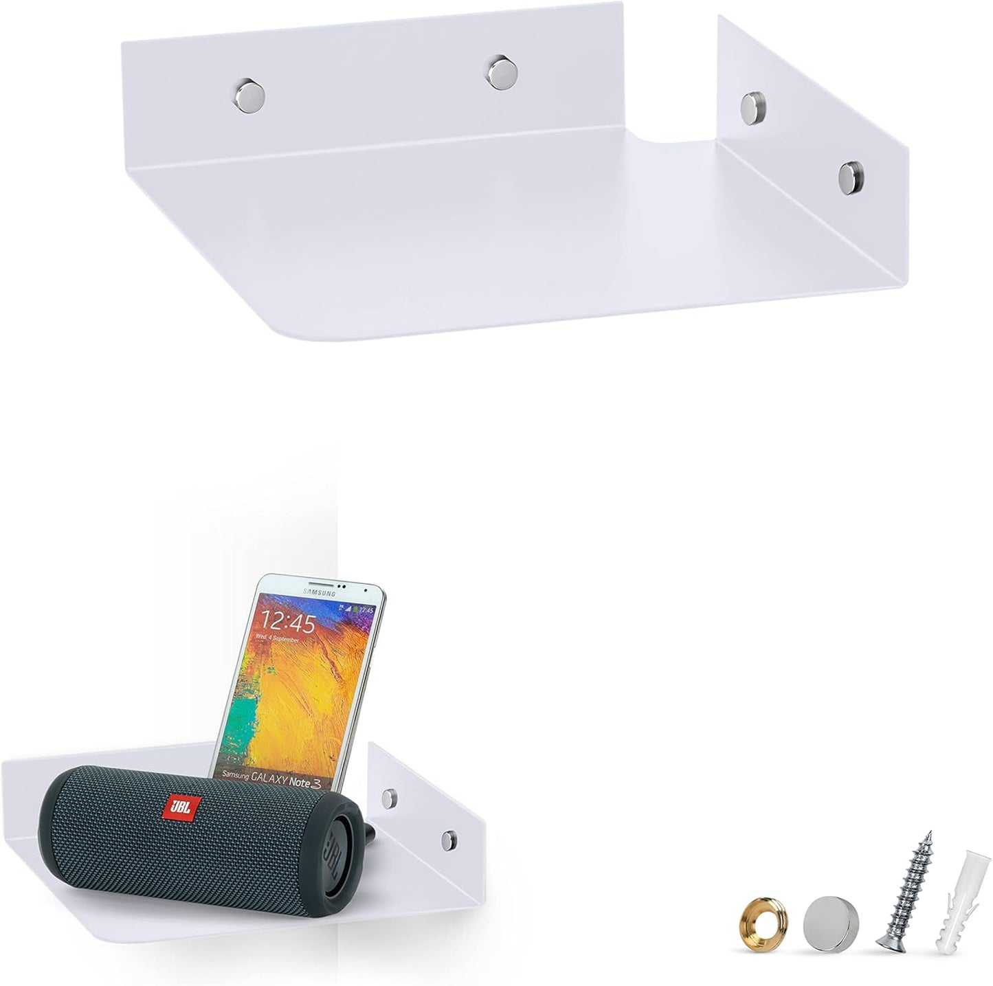 Versatile Universal Wall Mount Shelf - White