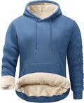 Flygo Men's Casual Sherpa Lined Hoodie - Warm Winter Pullover
