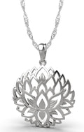 Lotus Flower Necklace 925 Sterling Silver - Spiritual Birthday Gift