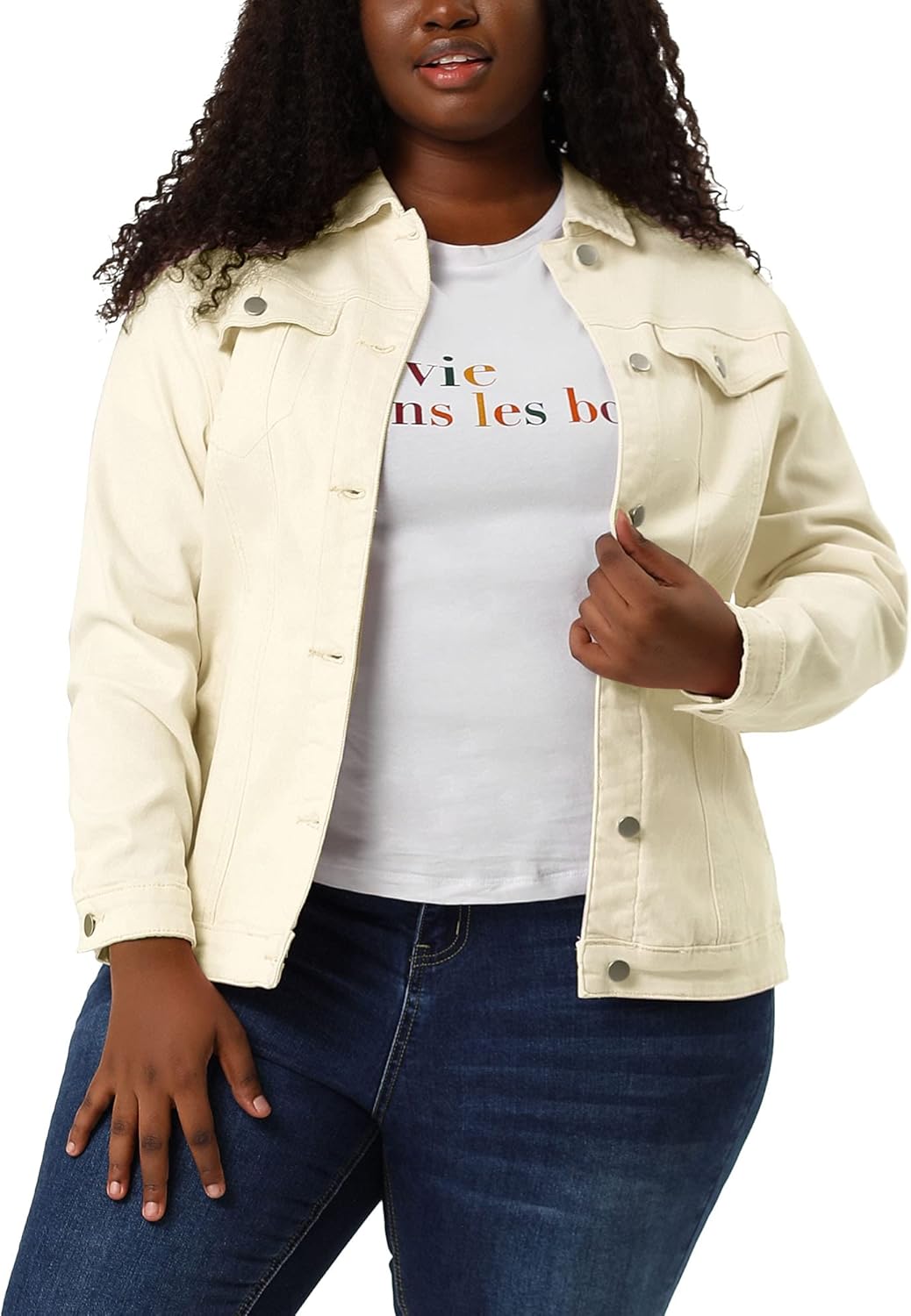 Plus Size Jean Jacket for Women - Stylish Denim Outerwear