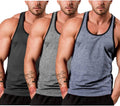 Men's Gym Tank Tops 3 Pack Y-Back Muscle Tees - Quick Dry Comfort