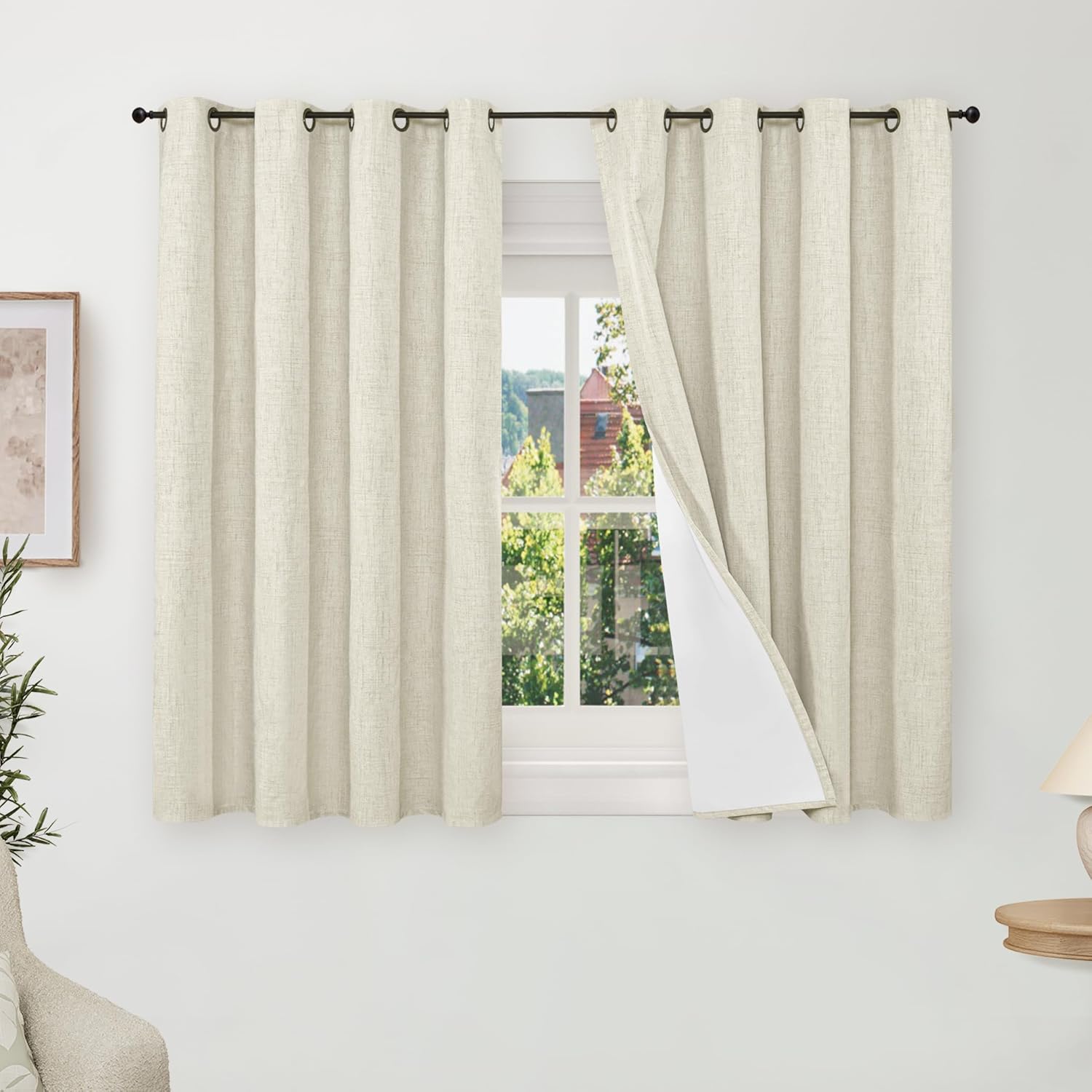 Short Blackout Curtains 45 Inch Length for Total Light Blocking