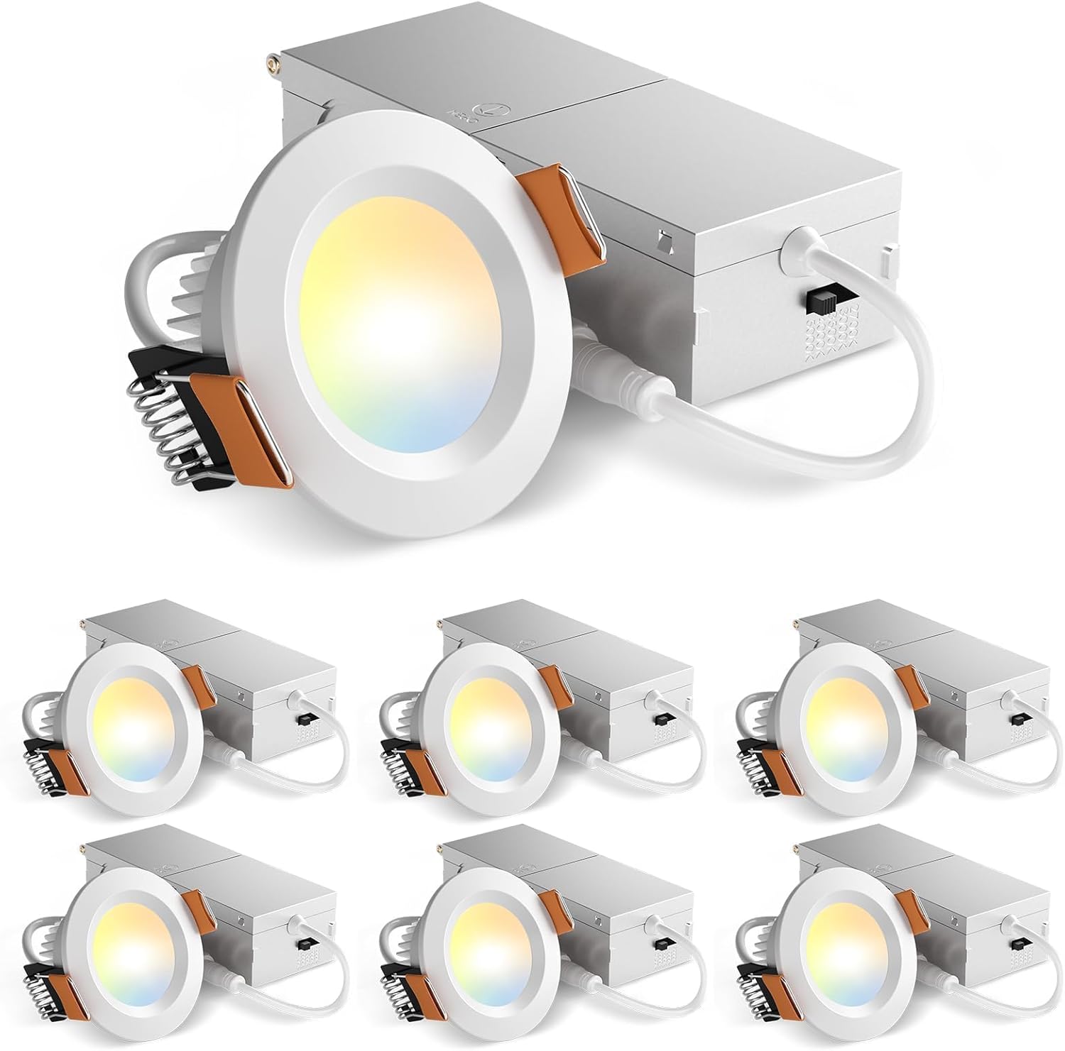 Amico 6 Pack 2 Inch Ultra-Thin LED Canless Recessed Lights