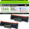 greencycle Compatible HP 134A Black Toner Cartridge (2-Pack)