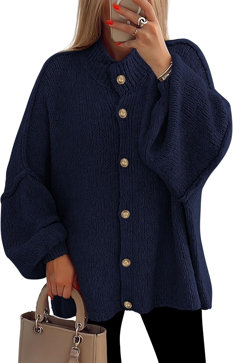 PRETTYGARDEN Women's Winter Button Down Cardigan Sweater Jacket