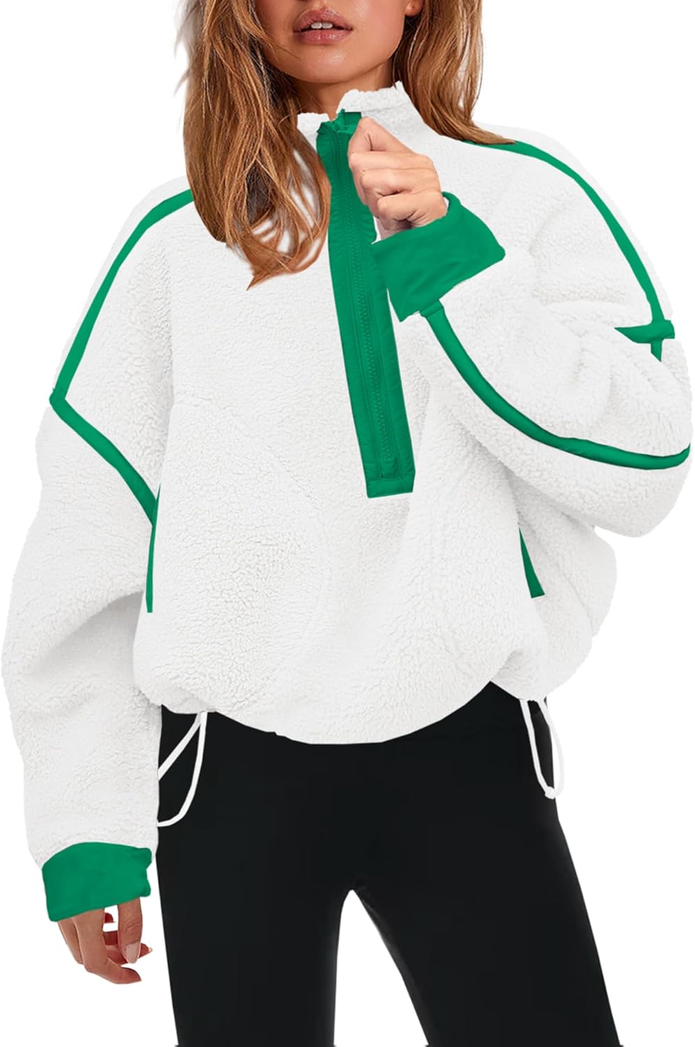 Panadila Womens Half Zip Sherpa Fleece Pullover for Cozy Style