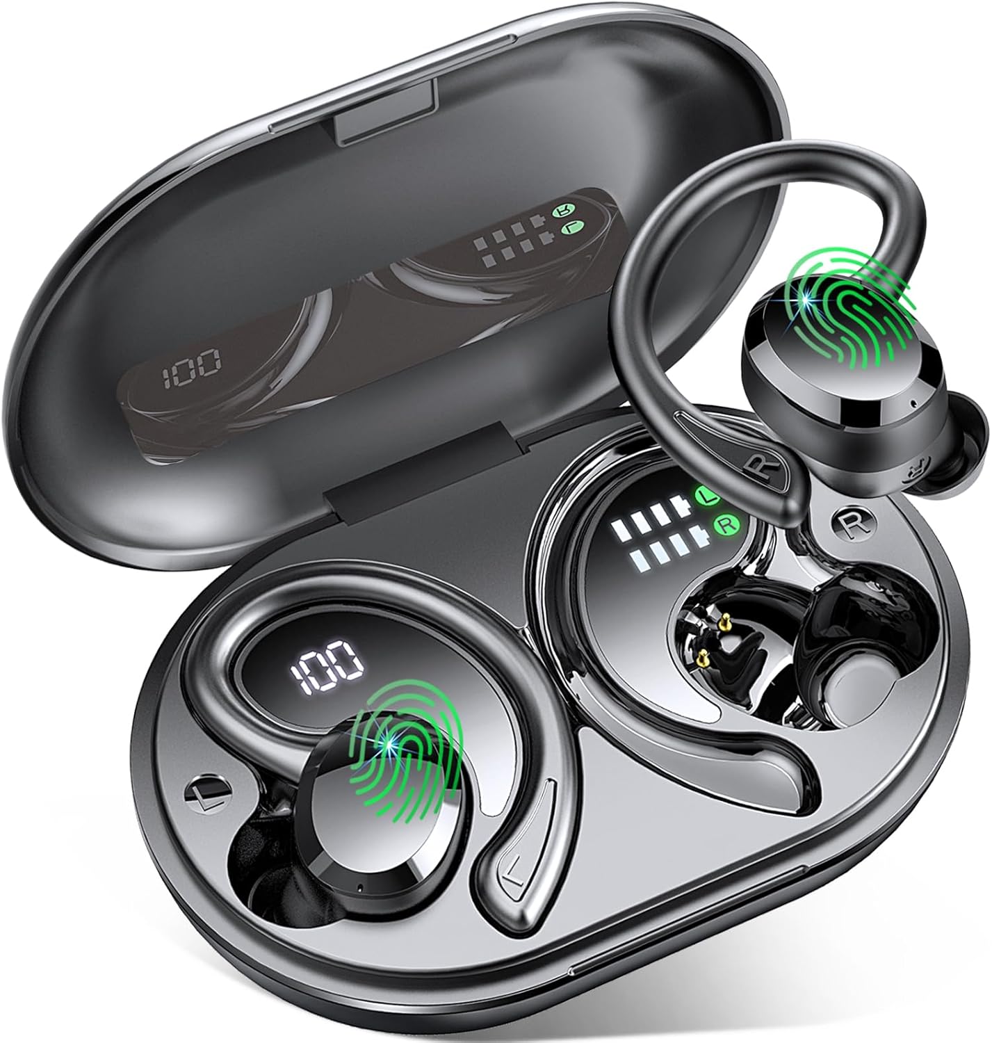 Rulefiss Wireless Earbuds: 56Hrs Bass Boost, IP7 Waterproof
