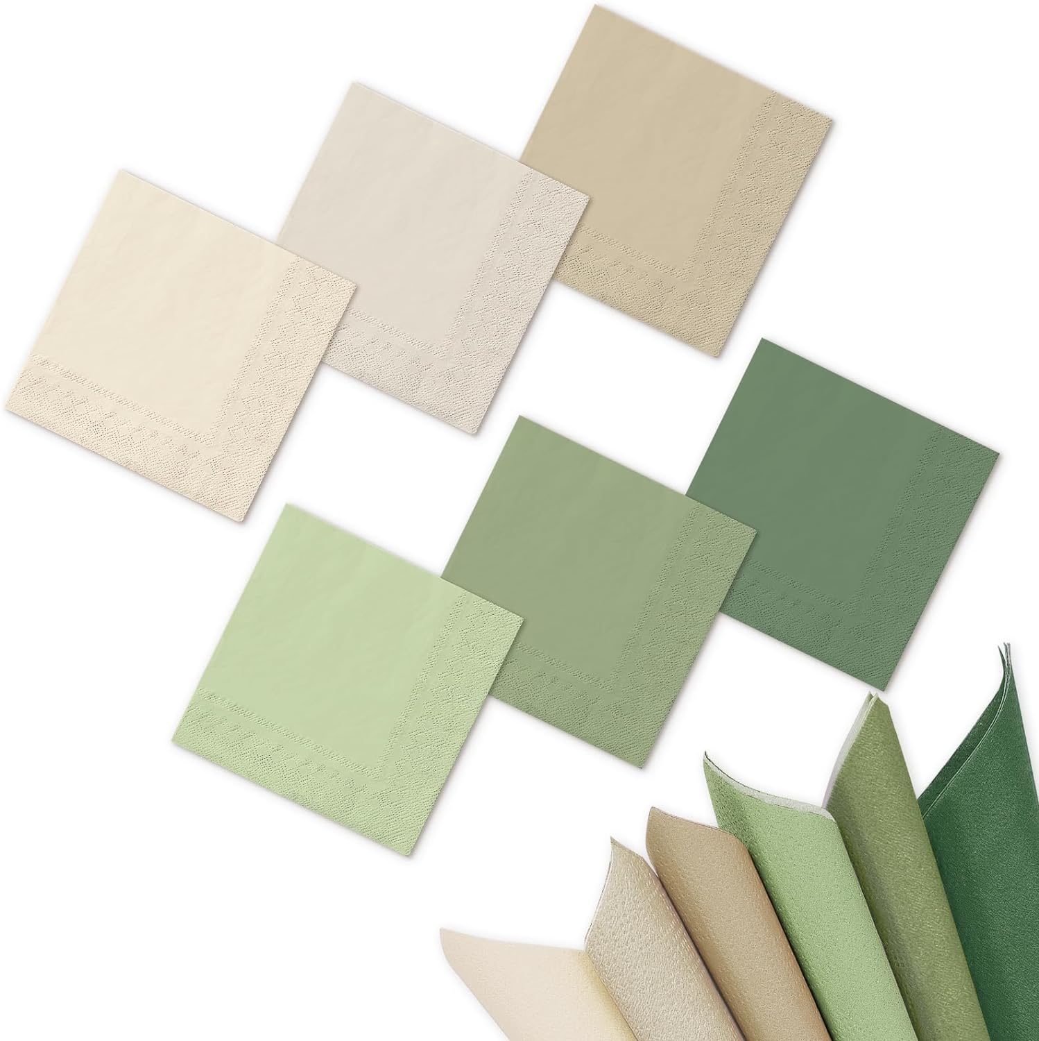 Whaline Sage Green Cocktail Napkins - Elegant & Eco-Friendly