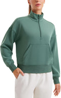 SoftAura Half Zip Sweatshirt for Women - Funnel Neck Pullover