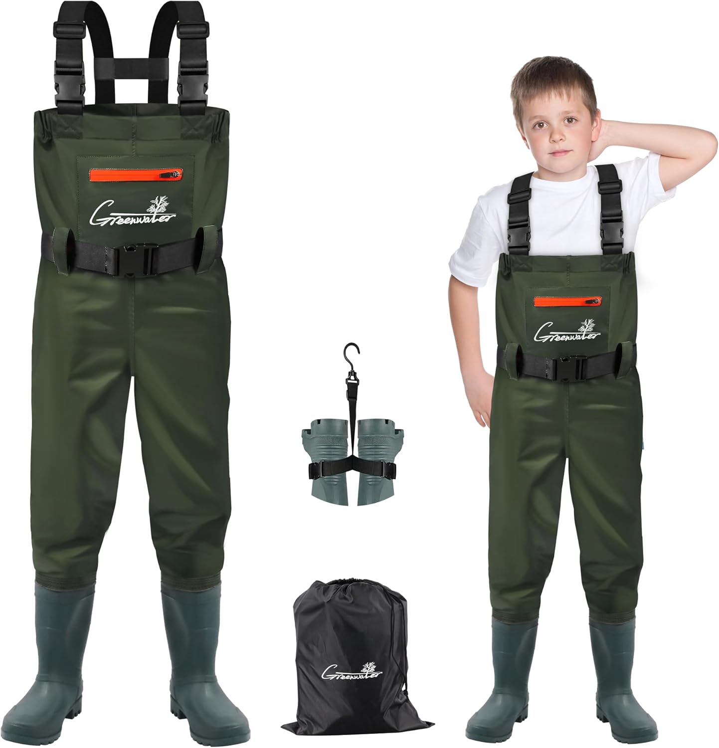 GREENWATER Kids Chest Waders for Youth Fishing Adventures