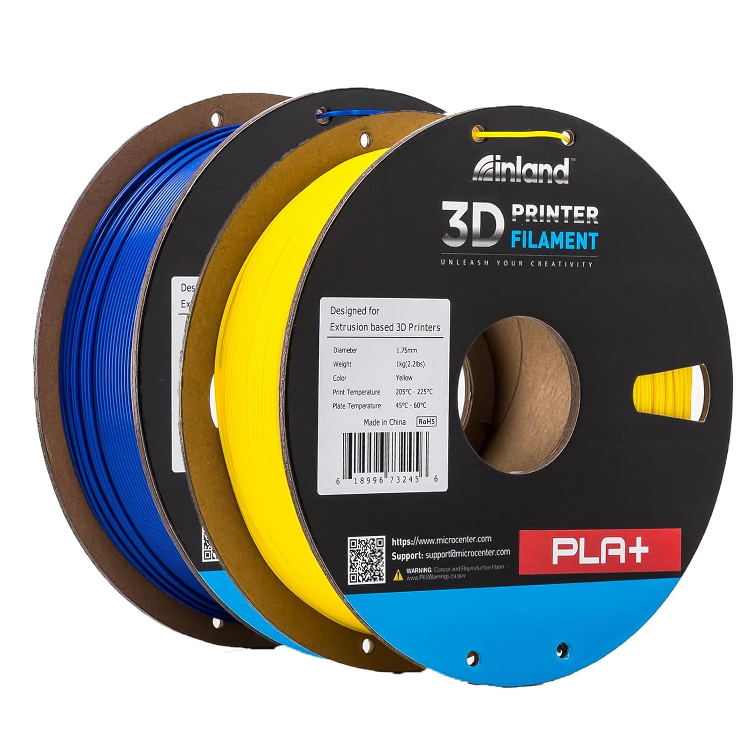 Inland Micro Center PLA+ 3D Printing Filament for Quality Prints