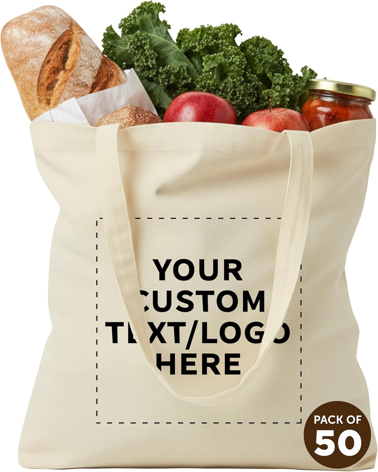 Custom Natural Cotton Fiber Tote Bags - Eco-Friendly & Versatile